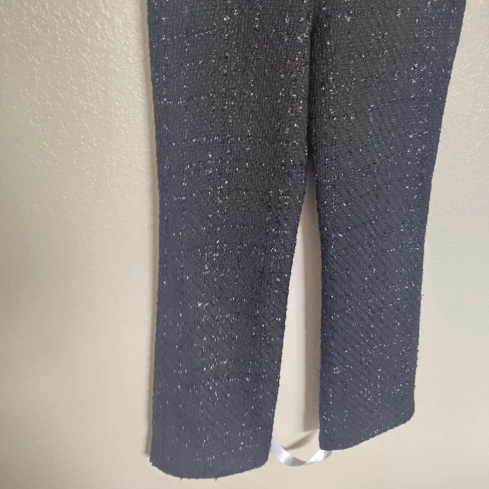 NWT wander doll sequin tweed black straight trousers sz 10